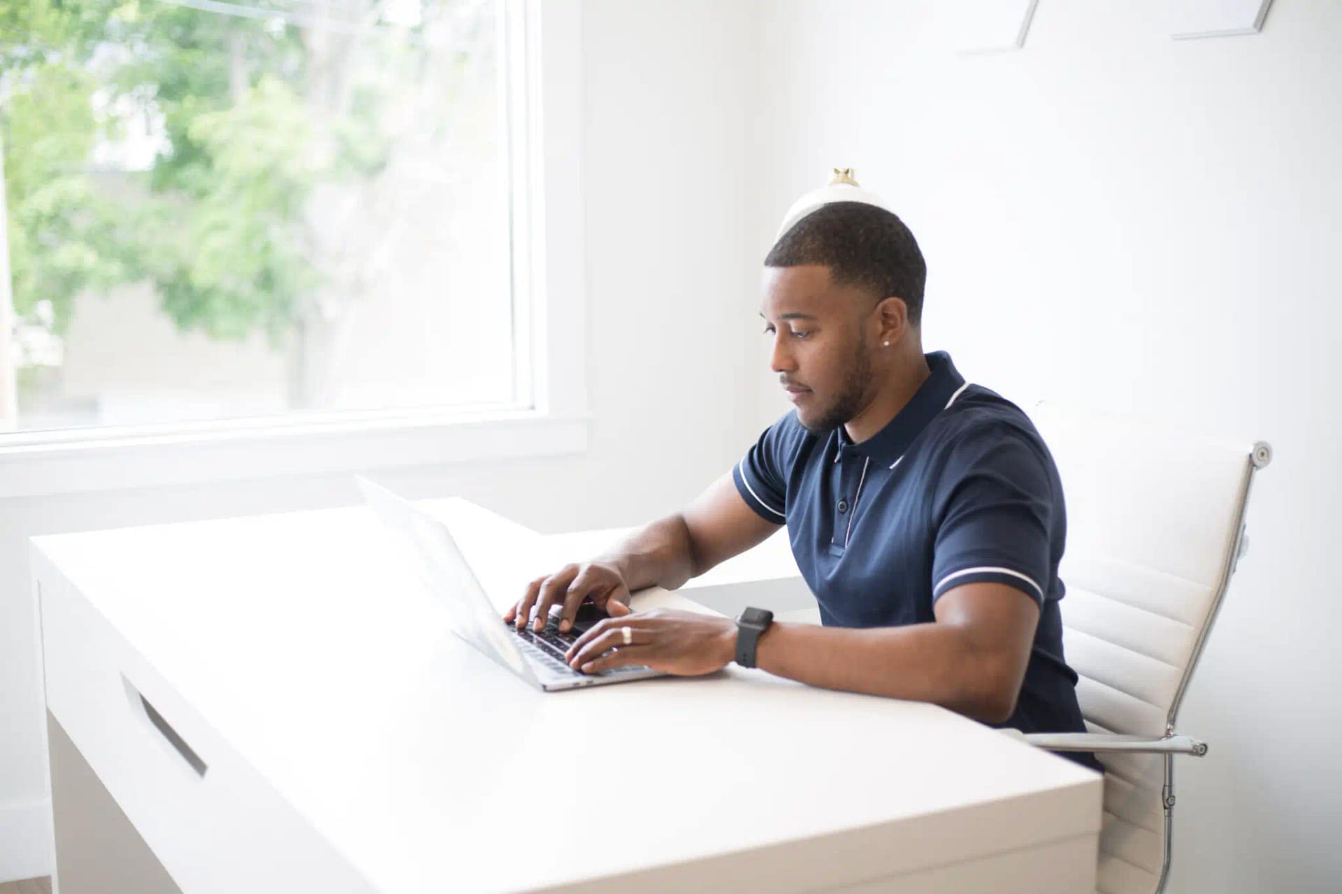 Person working on laptop